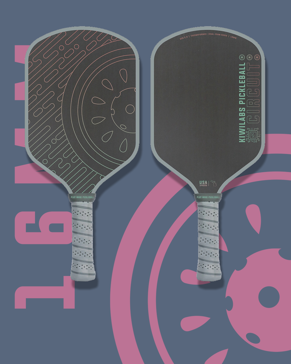 Circuit Dual-Foam Pickleball Paddle From KiwiLabs Pickleball | t700 Thermoformed Carbon Fiber