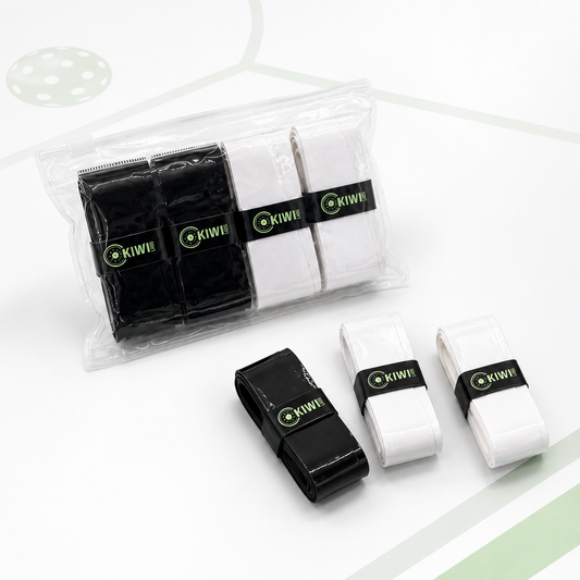 KiwiLabs Overgrip 4-Pack BLACK and White |Tacky Pickleball Paddle Overgrip 2.0